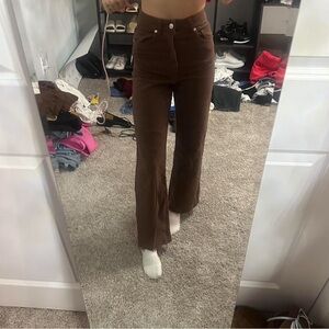 Brown wide leg jeans
